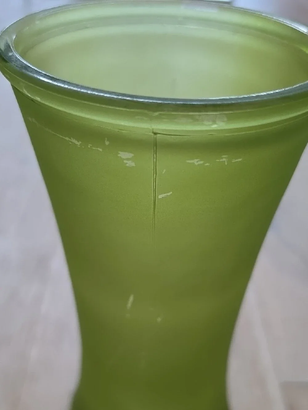 Green Frosted Glass Vase